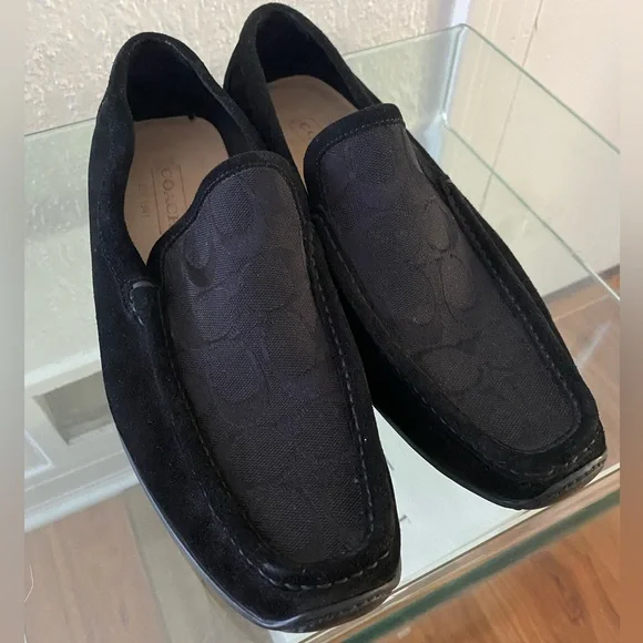 Dead stock, monogram, black suede, rubber sole, slip on, driving moccasin - Picture 2 of 4